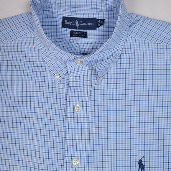 Ralph Lauren Other - Ralph Lauren Shirt Mens 16 1/2 Blue Yarmouth  Cotton Check Button Down‎